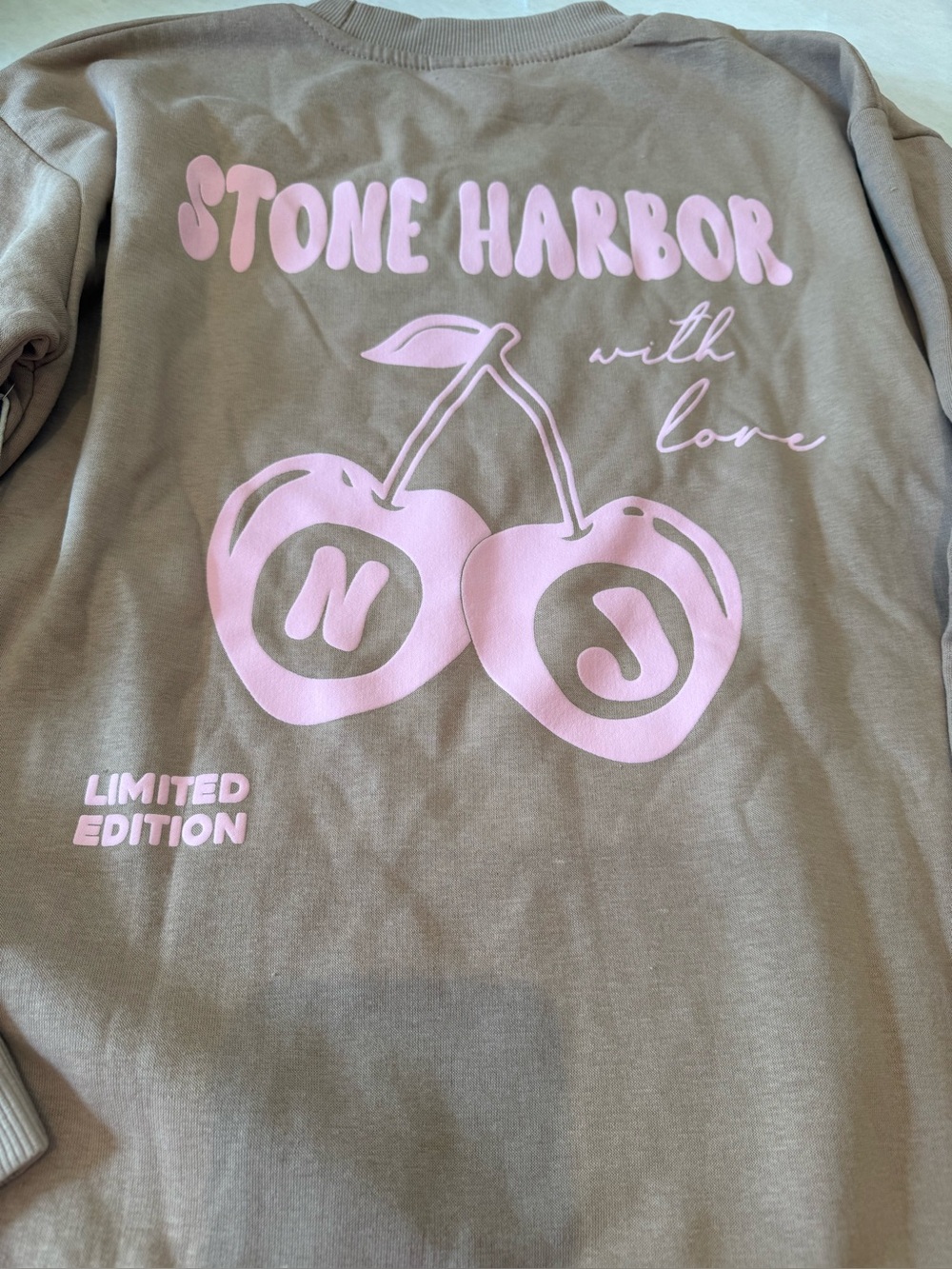 Ocean Drive  sweatshirt print with pink cherry design NWT
